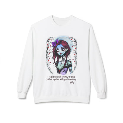 Sally Nightmare Before Christmas Sweatshirt - Unisex Crewneck Design, Jack and Sally Merch, Flawed Good Intentions, Stylized Quote, Soft