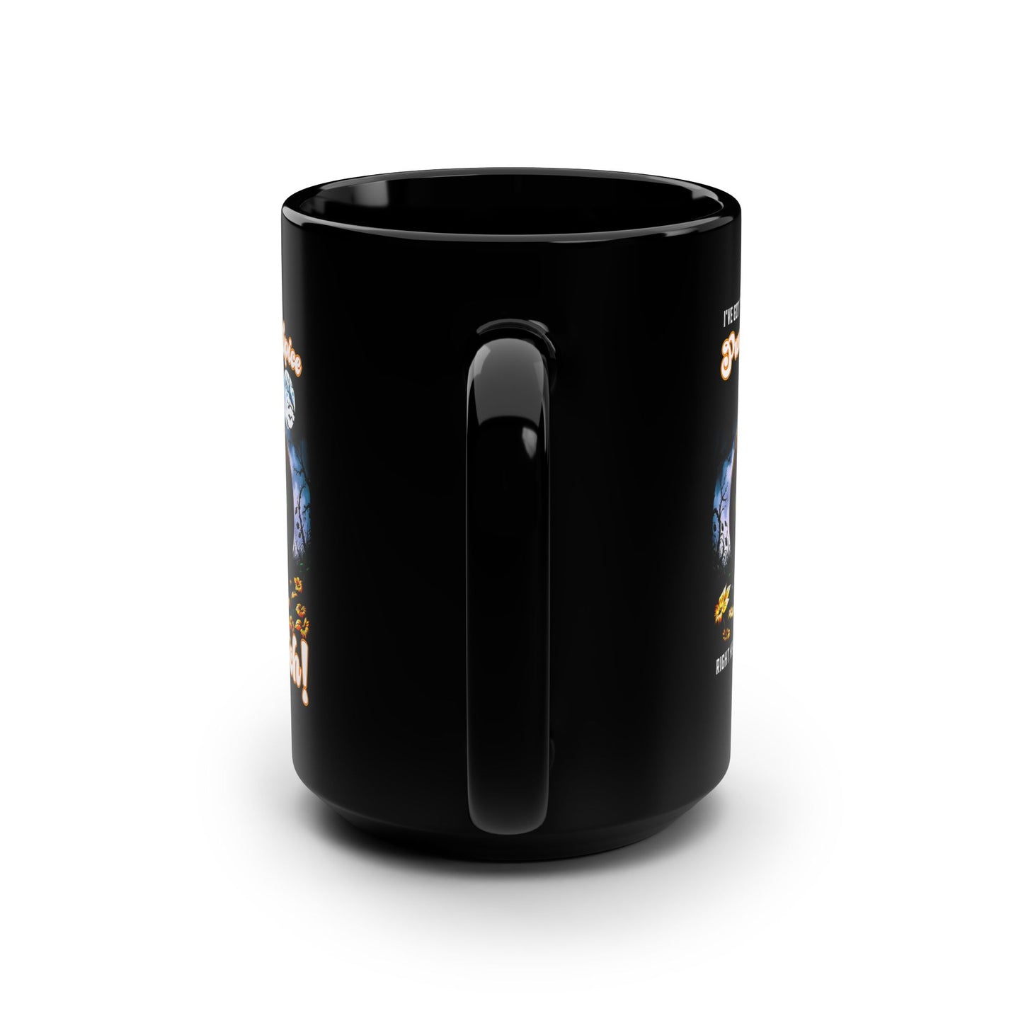 Spooky Pumpkin Spice Mug: 15oz Black Coffee Cup for Halloween, Fall Decor, Witchy Gifts, Autumn Vibes, Dark Humor