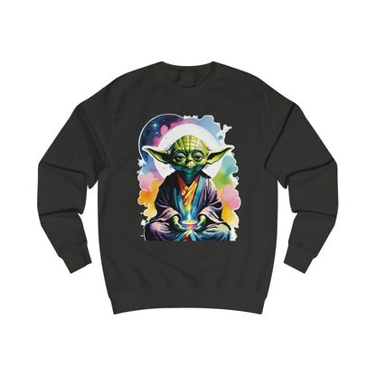 This groovy Yoda sweatshirt with a watercolor design. Featuring Yoda arguably the most famous Jedi Master in the Star Wars franchise doing Yoga. This colorful Star Wars inspired black sweatshirt is a must have for any true Star Wars fans.