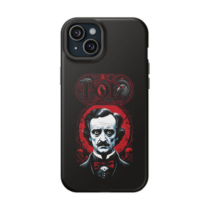 Gothic Edgar Allen Poe Impact-Resistant Cell Phone Case, Skulls Ravens Black Cat, Macabre Poe Fan Gift, Gothic Phone Cover, Creepy Gothic