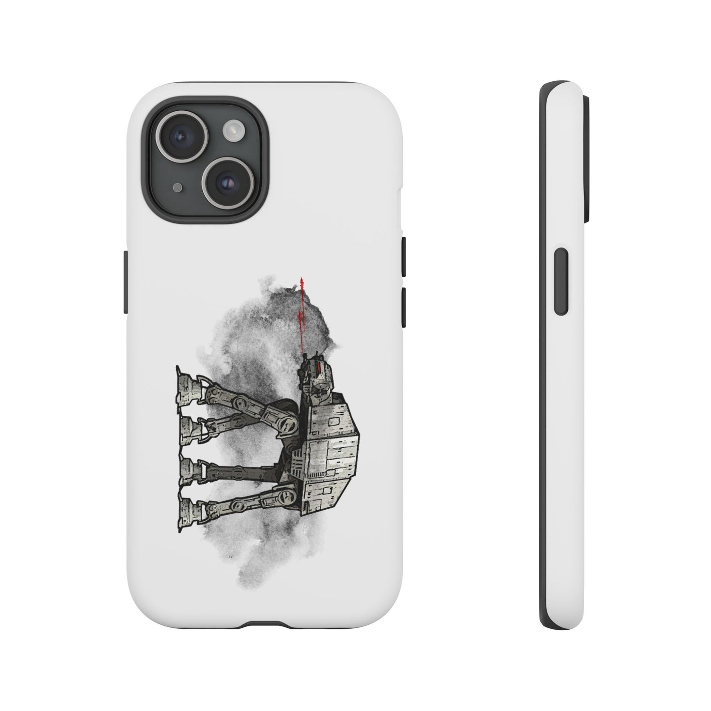 Tough Cases, Star Wars Empire Strikes Back AT-AT Walker Fanart Rugged Cell Phone Case, White Walker Phone Cover, Empire Strikes Back Merch,