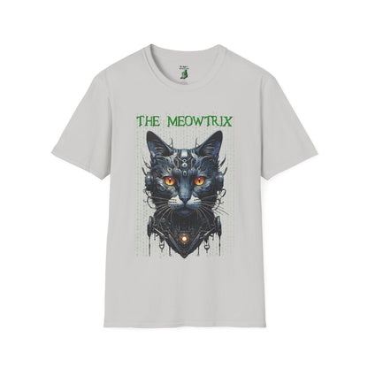 Matrix Cat Parody Softstyle T-Shirt, Funny Movie Tee, Cat Lover Gift, Meowtrix Shirt, Unisex Gildan Cotton Tee