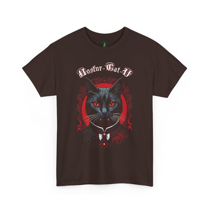 Nosfur-Cat-U Gothic Cat Unisex Heavy Cotton Tee, Vampire Feline Lord, Horror Movie Shirt, Gothic Cat Lover Gift, Hilarious Tee