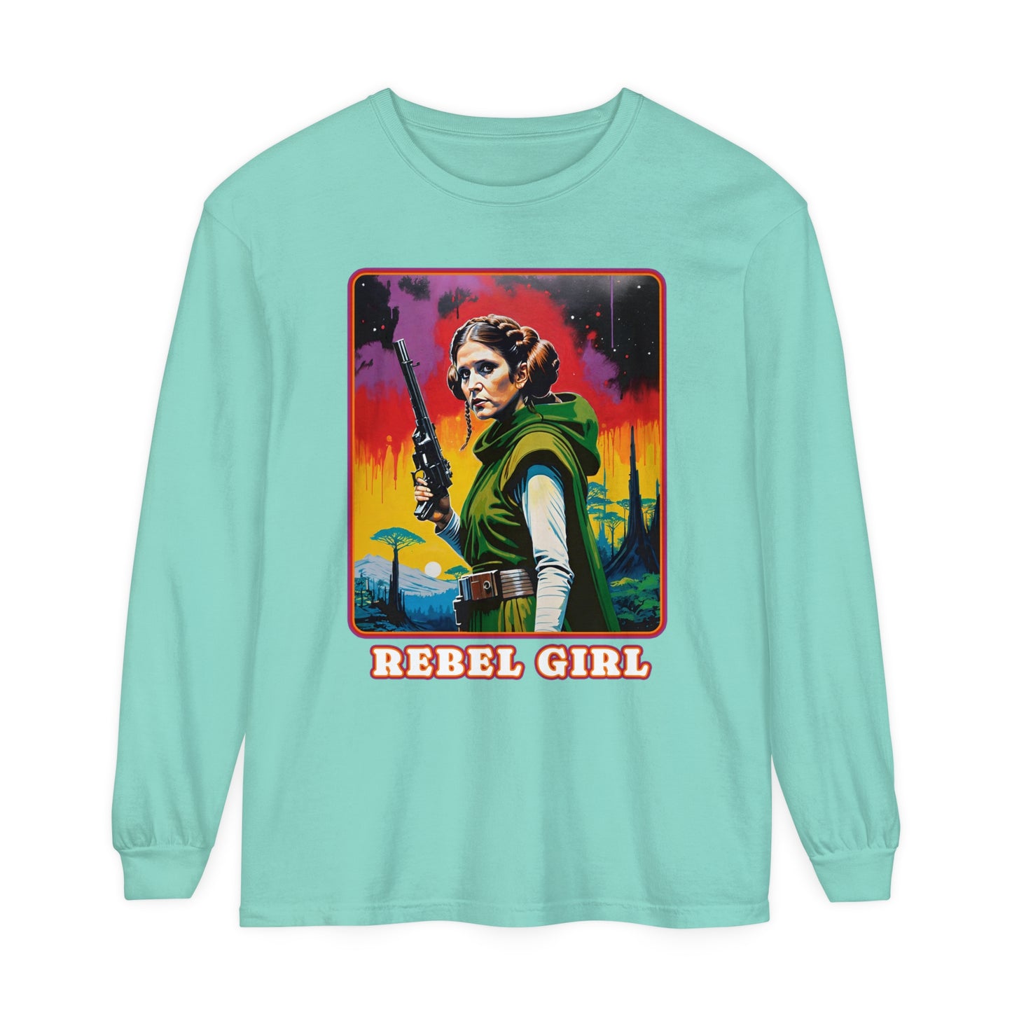 Princess Leia Rebel Princess Long Sleeve T-Shirt, Star Wars Fan Gift Cosplay Tee, Unisex Garment-dyed Shirt, Rebel Girl Tee