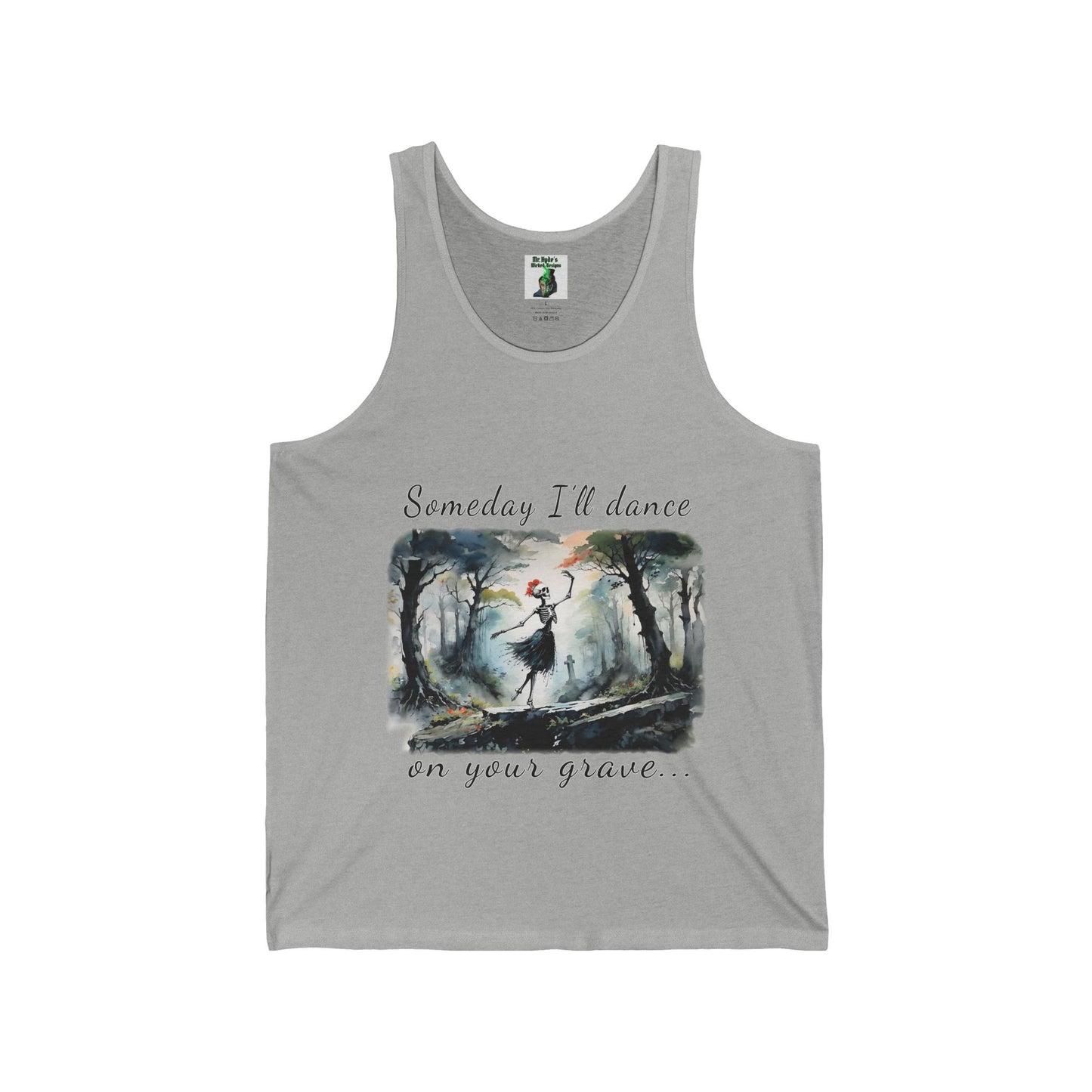 This Haunting Skeleton Shirt is perfect for ladies who love things that are spooky and macabre. This t-shirt design is both stunning and chilling. Available stylish heather grey Tank-tops.