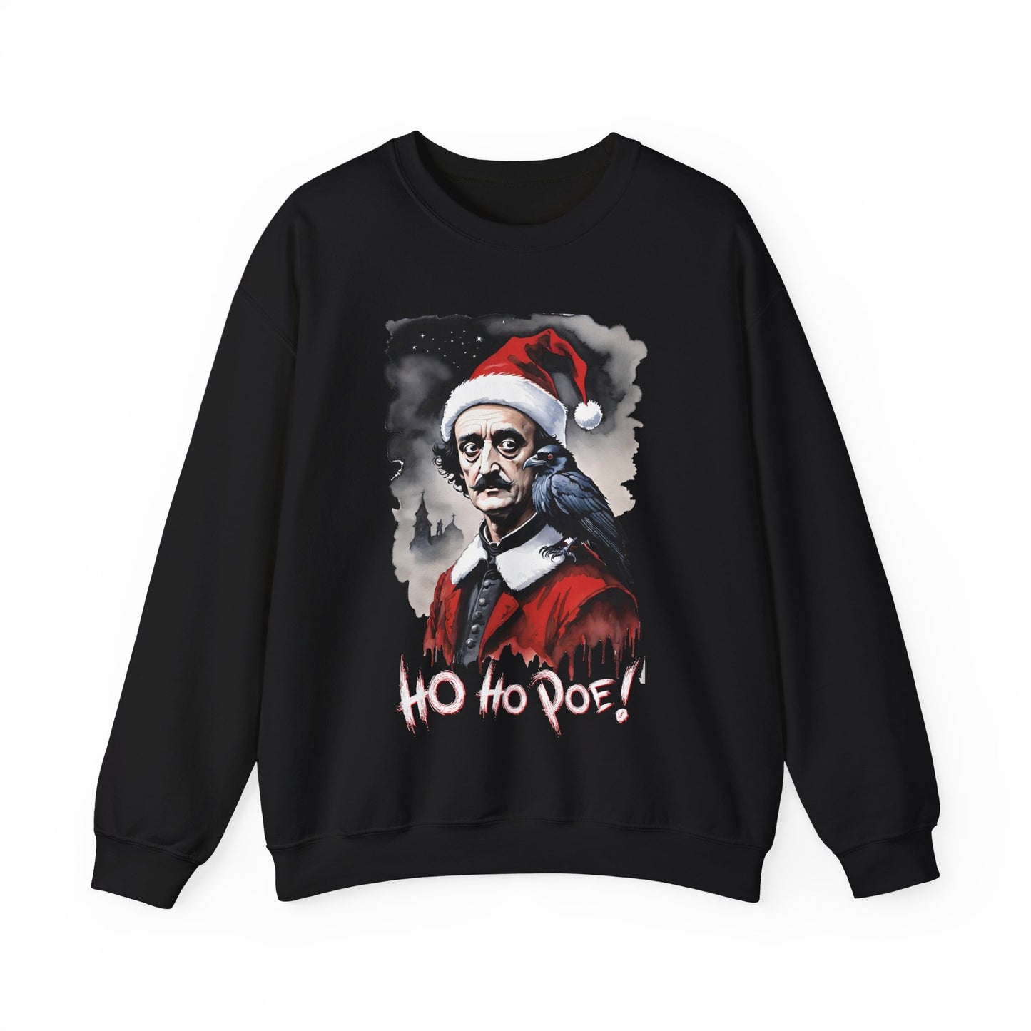 Poe Santa Sweatshirt — "Ho Ho Poe!" Edgar Allan Poe Christmas Crewneck