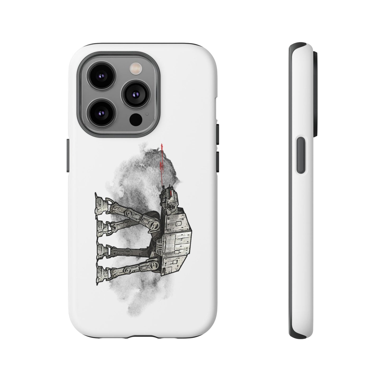 Tough Cases, Star Wars Empire Strikes Back AT-AT Walker Fanart Rugged Cell Phone Case, White Walker Phone Cover, Empire Strikes Back Merch,