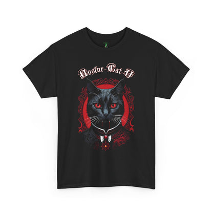 Nosfur-Cat-U Gothic Cat Unisex Heavy Cotton Tee, Vampire Feline Lord, Horror Movie Shirt, Gothic Cat Lover Gift, Hilarious Tee