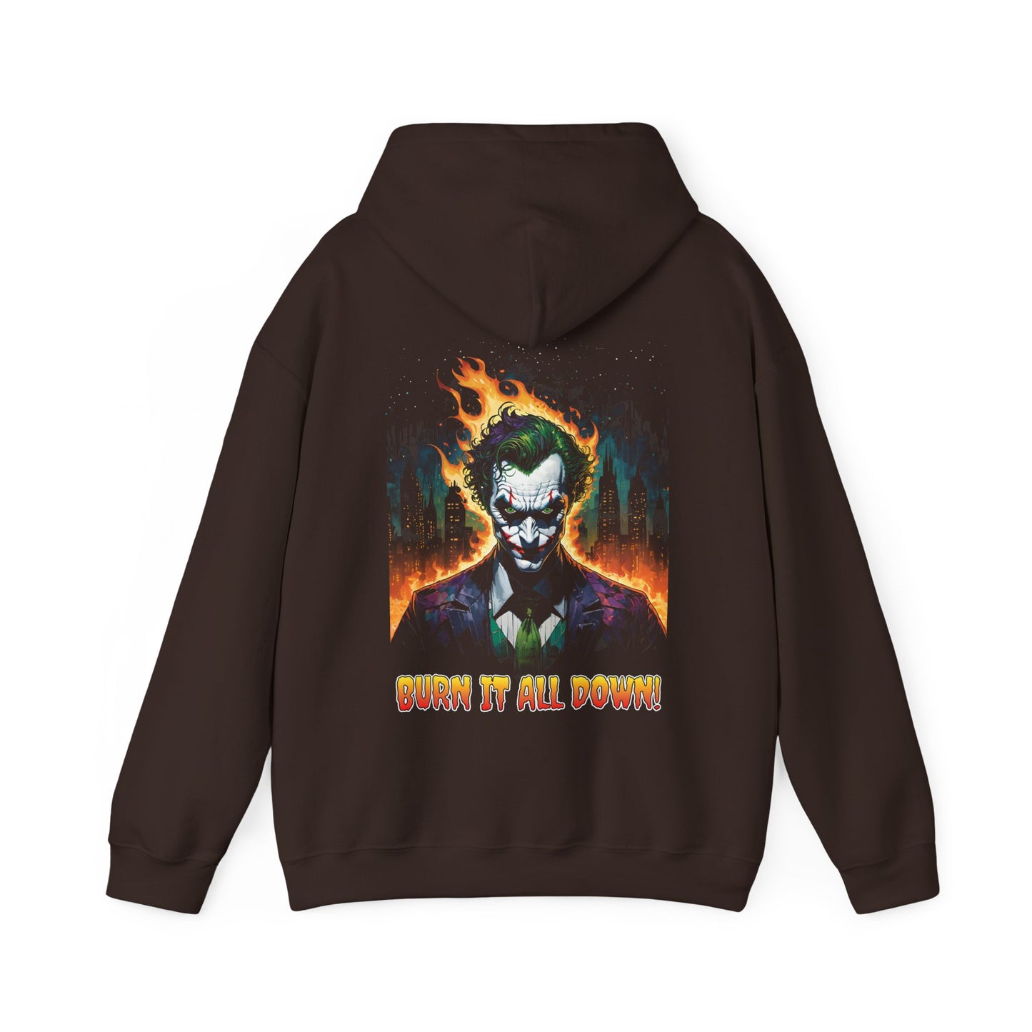 Joker Unisex Hoodie, Batman Villain Hoodie, Burn it all Down, Clown Prince of Crime, Unhinged Joker, Unisex Heavy Blend Hooded Sweatshirt