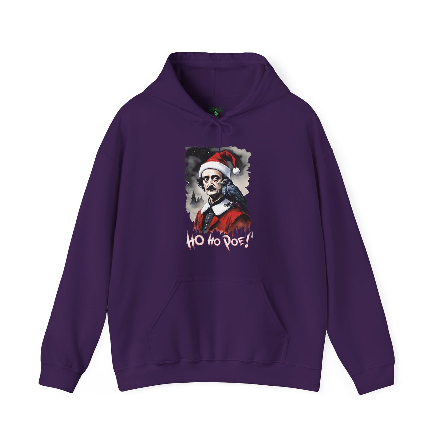 Edgar Allen Poe Santa Hoodie – 'Ho Ho Poe!' Gothic Christmas Sweatshirt