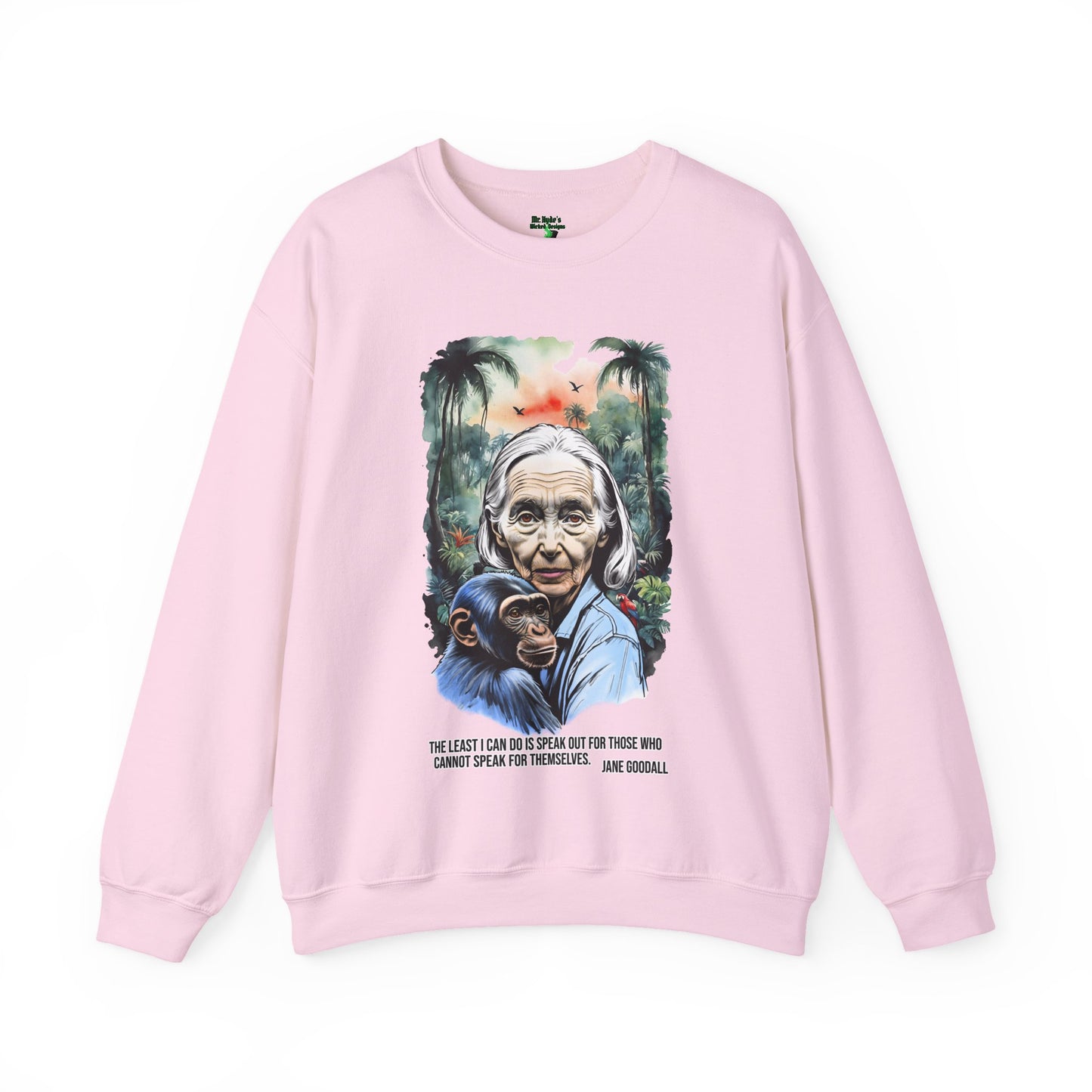 Jane Goodall Inspired Crewneck Sweatshirt, Unisex Sweatshirt, Eco-Friendly Apparel, Gift for Animal Lovers, Inspirational Quote [...]