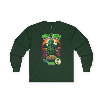 Cthu-Loops Tee, Halloween T-Shirt for Lovecraft Fans, Cereal Killer Shirt, Unisex Cotton Tee, Groovy Parody Tee, Dark Elder God Shirt