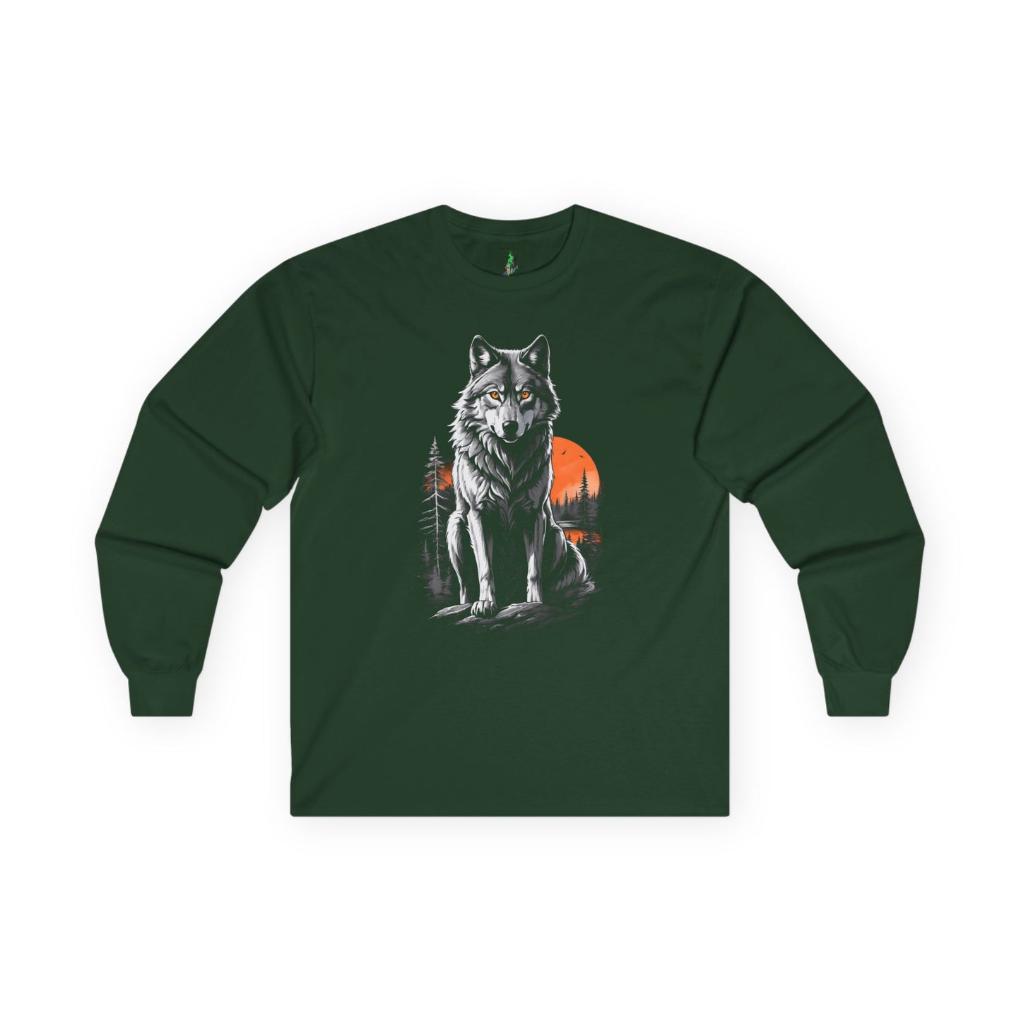 Wolf Moon Long Sleeve Tee - North American Gray Wolf Hoodie, Endangered Species Awareness Shirt, Wildlife Lover Gift, Nature Graphic Tee,
