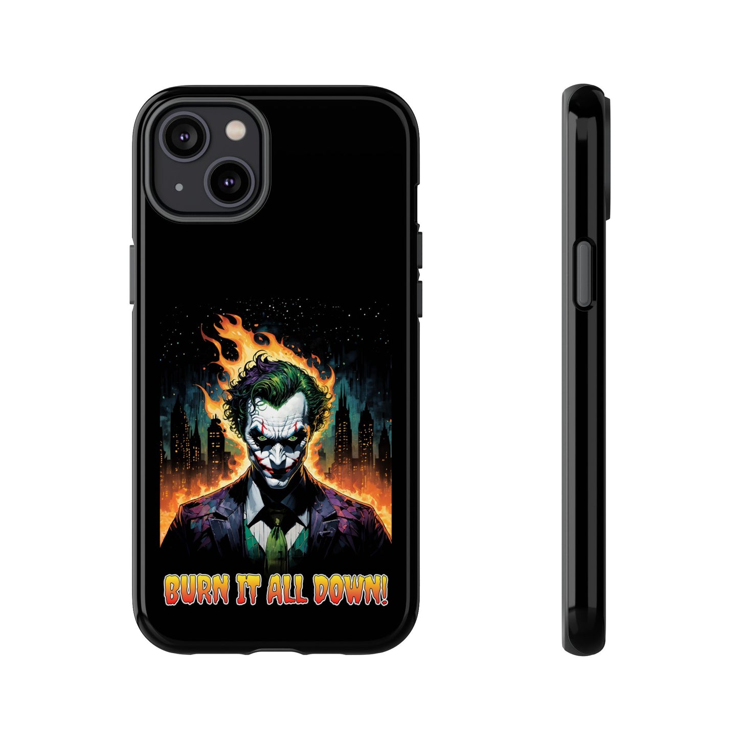 Joker Tough Cases for IPhone, Burn it all Down, Unique Cell Covers for Batman Fans, Cool Cellphone Protectors, DC Comics Gift