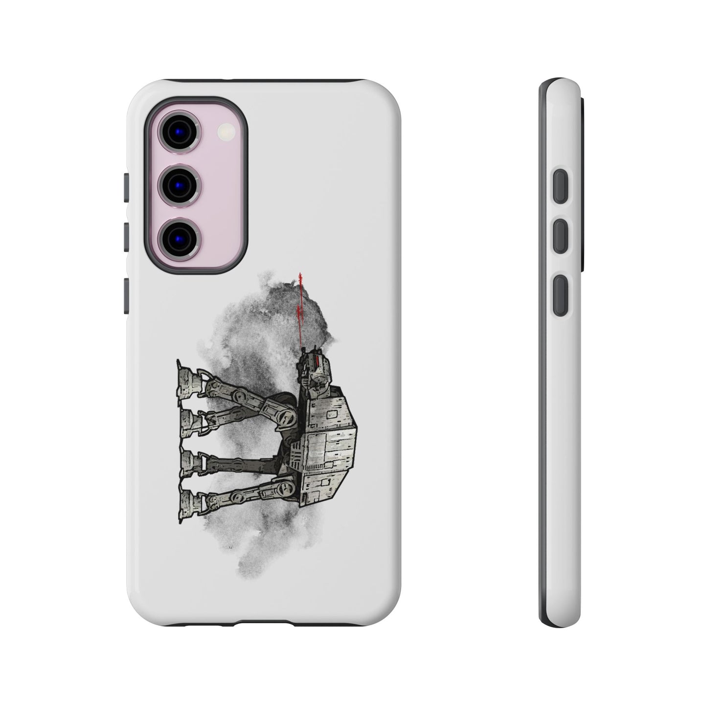 Tough Cases, Star Wars Empire Strikes Back AT-AT Walker Fanart Rugged Cell Phone Case, White Walker Phone Cover, Empire Strikes Back Merch,