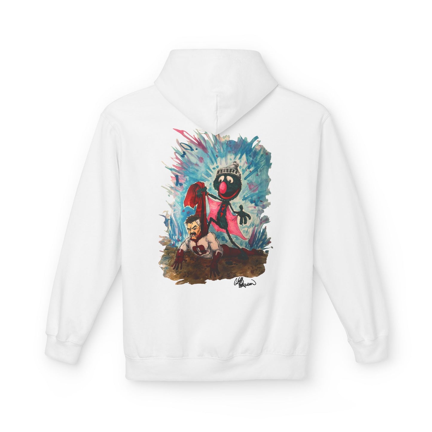 Super Grover versus Omni-Man from Invincible Artistic Unisex Hoodie - Creative Fleece with Unique Design