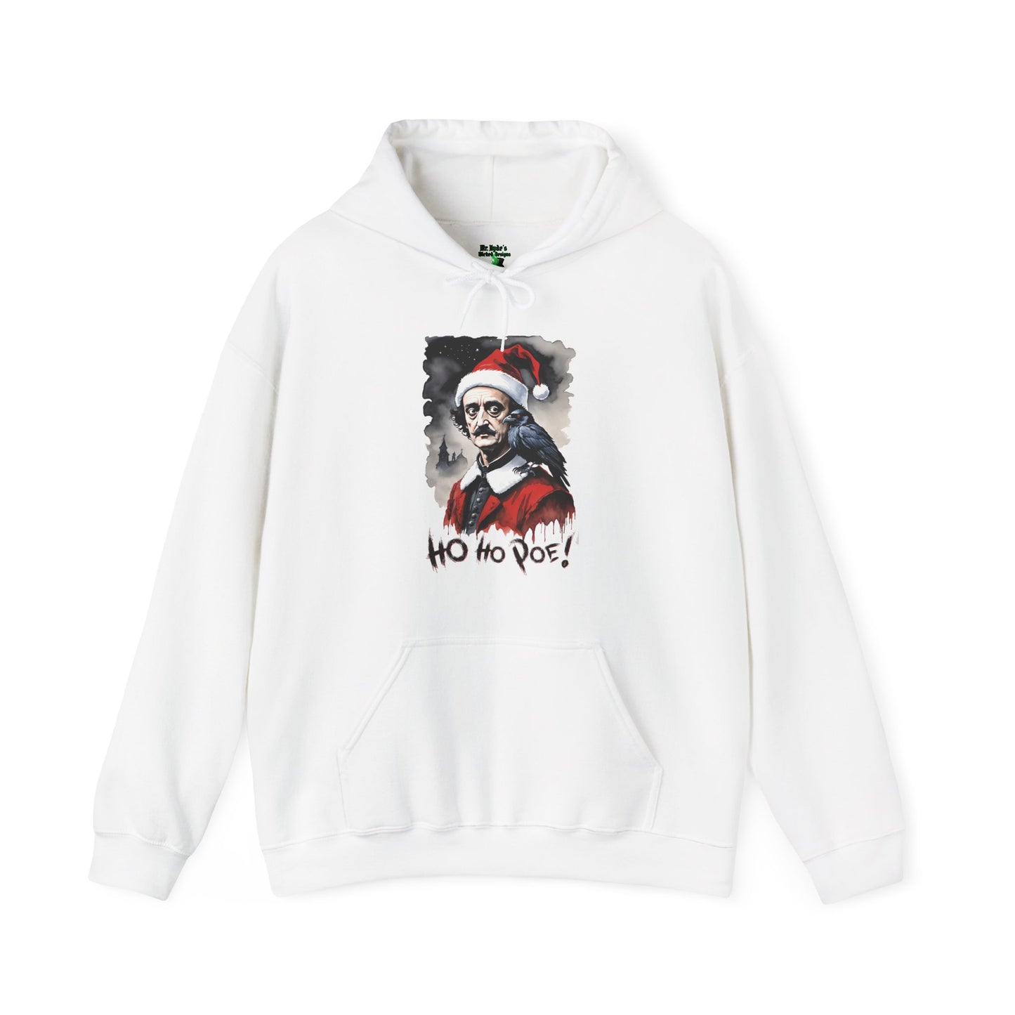 Edgar Allen Poe Santa Hoodie – 'Ho Ho Poe!' Gothic Christmas Sweatshirt