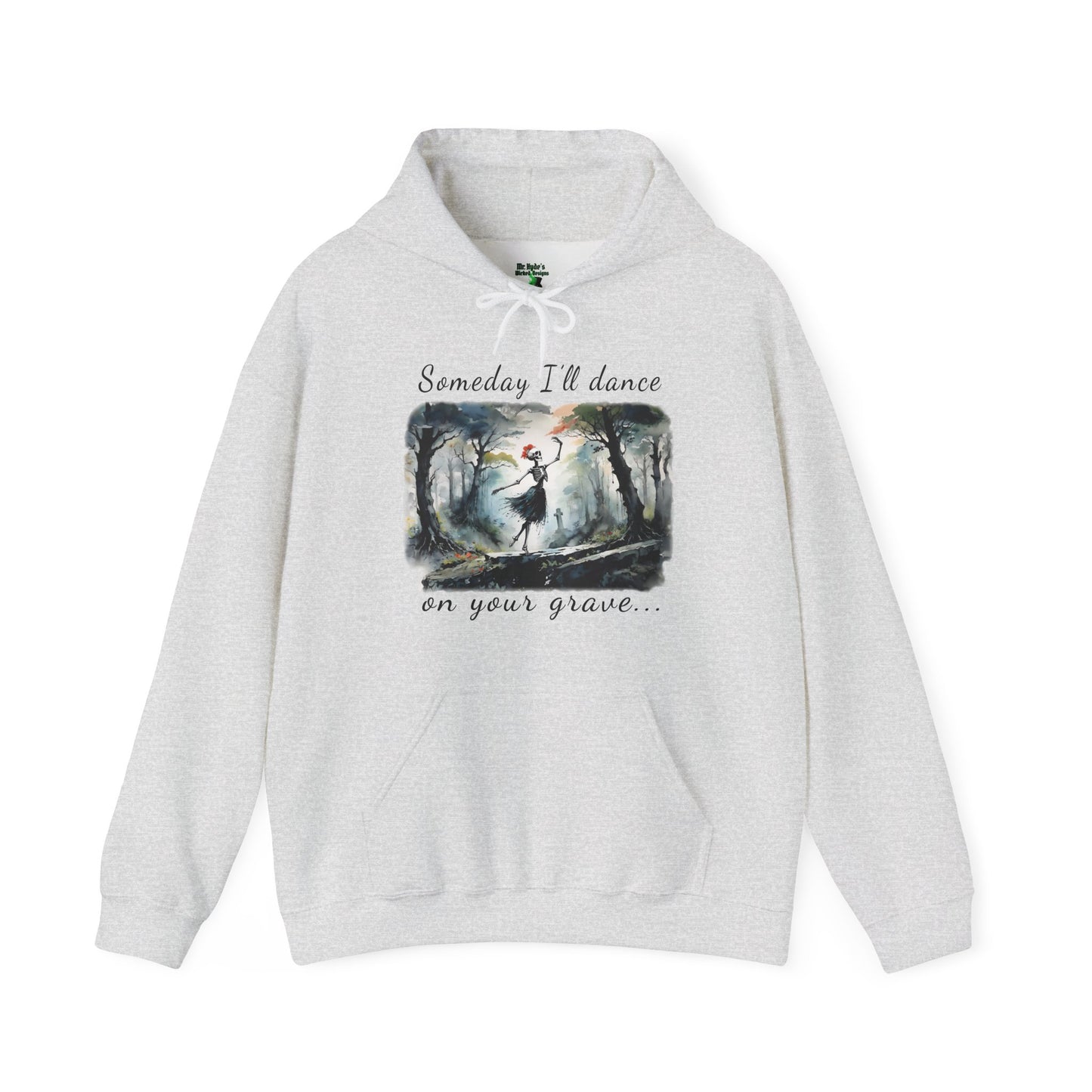 This Haunting Skeleton Hoodie is perfect for ladies who love things that are spooky and macabre. This hooded sweatshirt design is both stunning and chilling. Available stylish Unisex light grey Hoodies.