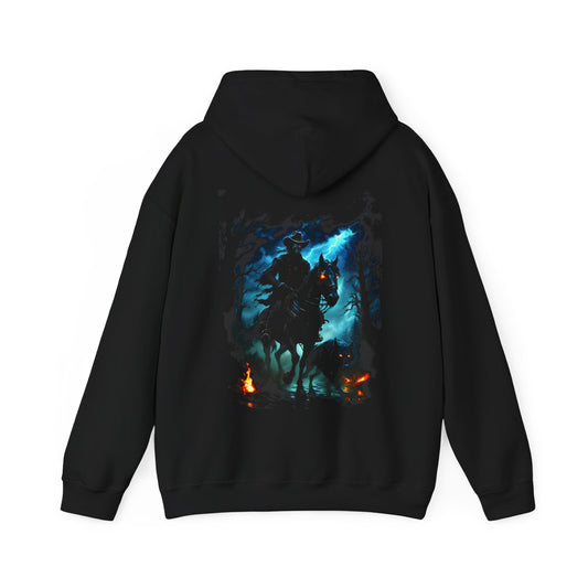 Headless Horseman Illustration Hoodie | Spooky Halloween Horseman Night