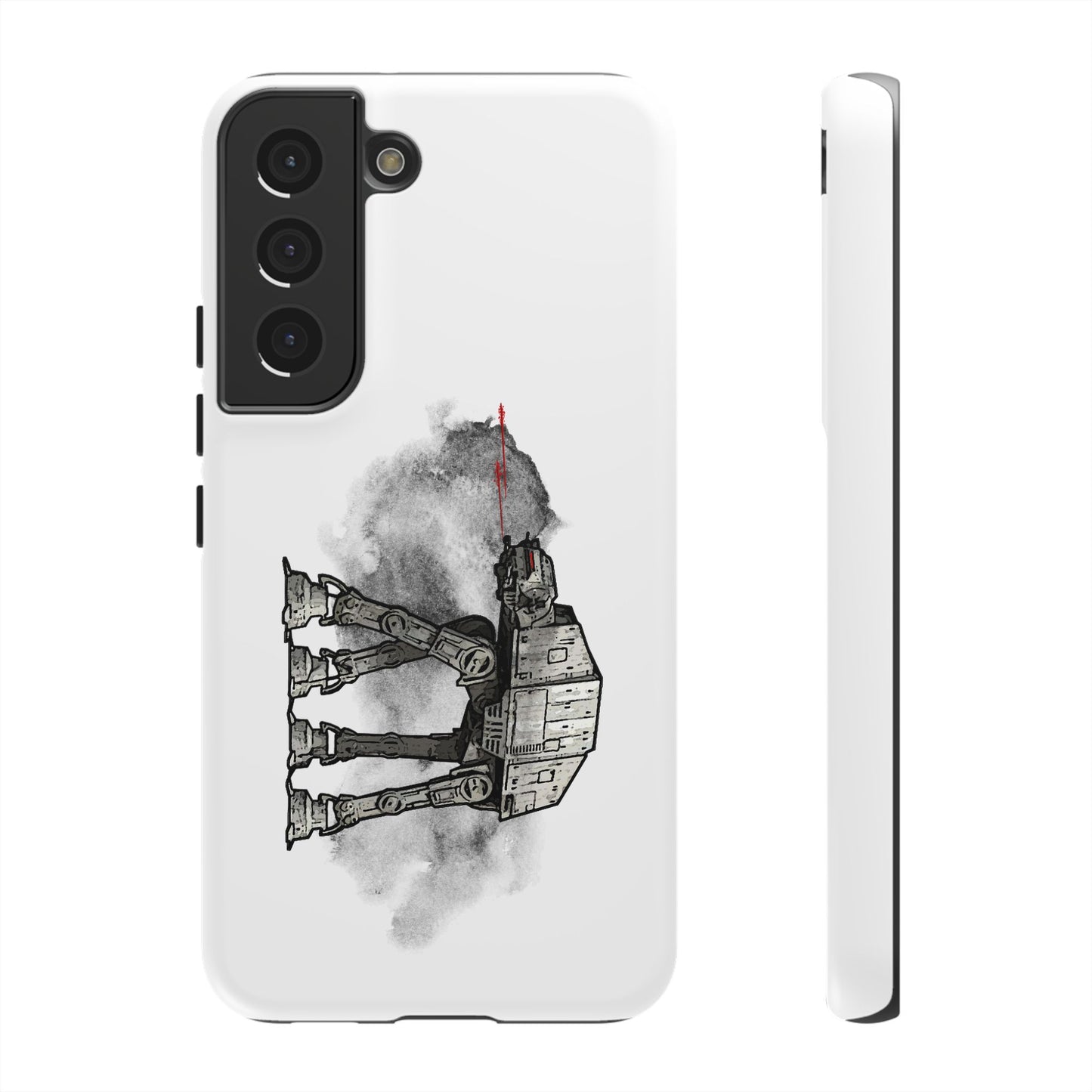 Tough Cases, Star Wars Empire Strikes Back AT-AT Walker Fanart Rugged Cell Phone Case, White Walker Phone Cover, Empire Strikes Back Merch,