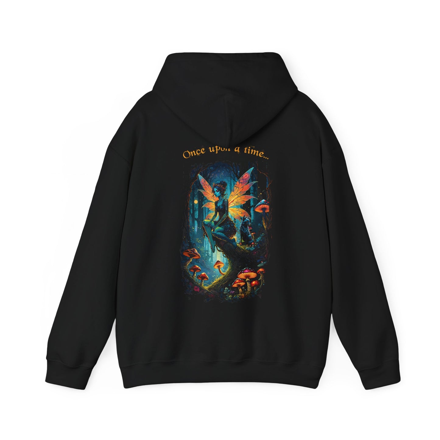 Fantasy Fox and Fairy 2-sided Unisex Heavy Blend Hooded Sweatshirt, Enchanting Fairy Tee, Ideal Gift for Fairy Lovers, Fantasy-themed Hoodies