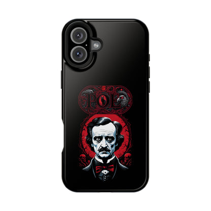 Gothic Edgar Allen Poe Impact-Resistant Cell Phone Case, Skulls Ravens Black Cat, Macabre Poe Fan Gift, Gothic Phone Cover, Creepy Gothic