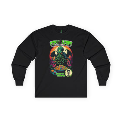 Cthu-Loops Tee, Halloween T-Shirt for Lovecraft Fans, Cereal Killer Shirt, Unisex Cotton Tee, Groovy Parody Tee, Dark Elder God Shirt