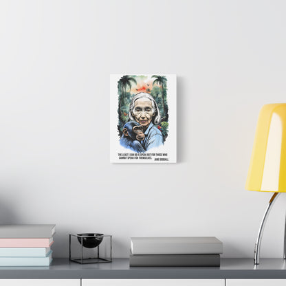 Canvas Wall Art featuring Jane Goodall and Chimpanzee, Nature Decor, Inspirational Gift for Animal Lovers, Eco-Friendly Home Decor, [...]