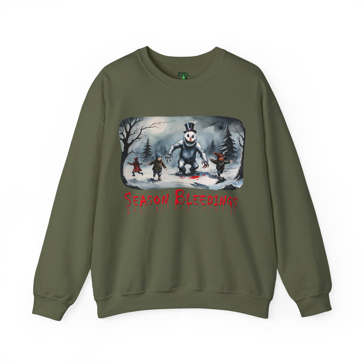 Season Bleedings Sweatshirt — Creepy Snowman Horror Crewneck
