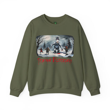 Season Bleedings Sweatshirt — Creepy Snowman Horror Crewneck