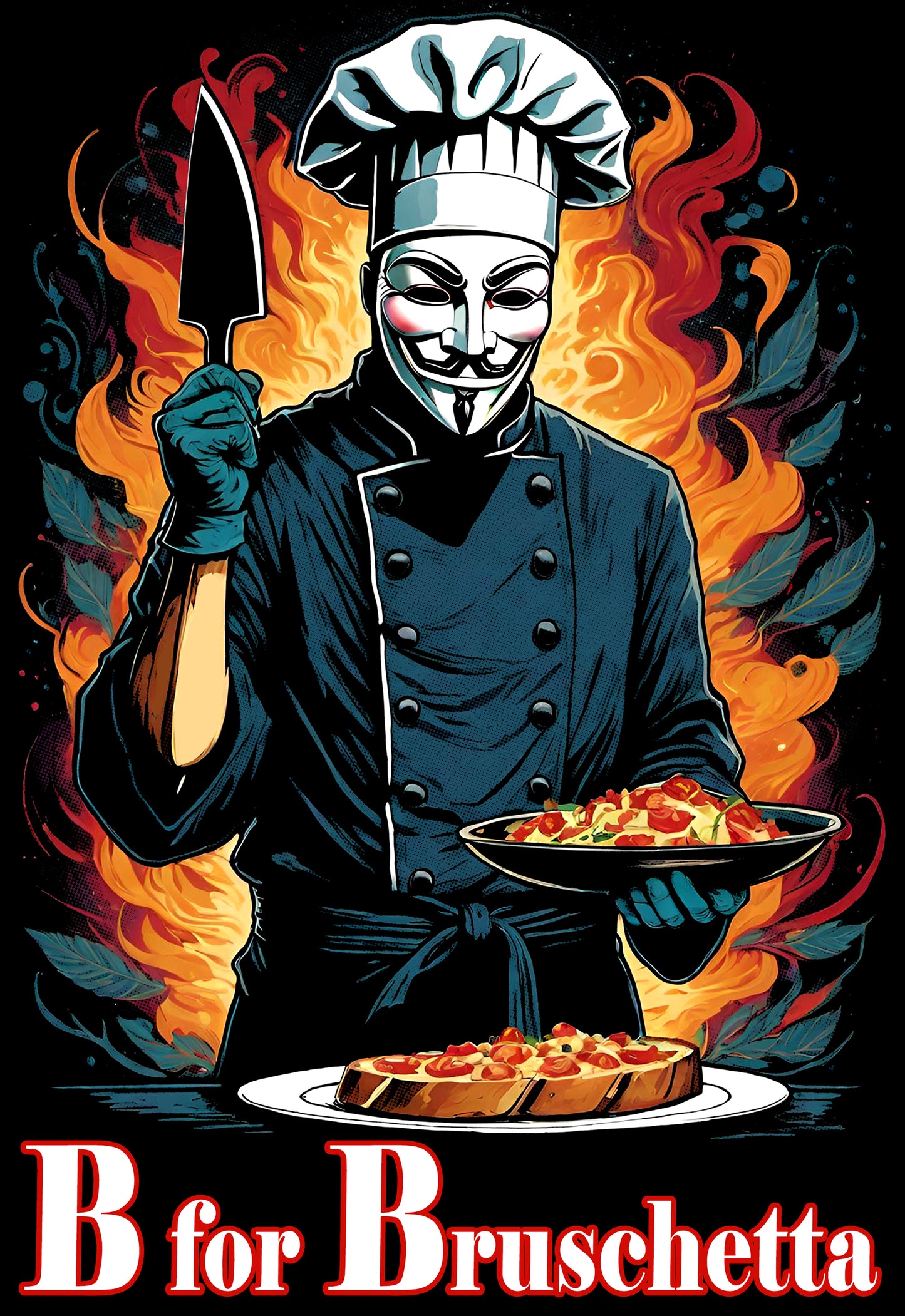 Apron, V for Vendetta Parody Design, Foodie Twist, Nerdy Friends Gift, Dinner Party Attire, Movie-Themed Gathering, Geek Culture Fan Apron