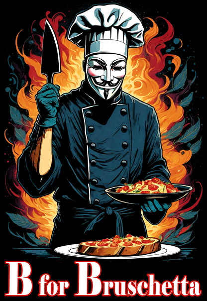 Apron, V for Vendetta Parody Design, Foodie Twist, Nerdy Friends Gift, Dinner Party Attire, Movie-Themed Gathering, Geek Culture Fan Apron