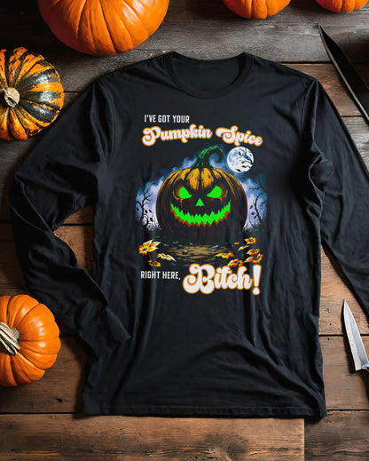 Cotton Tee, Pumpkin Spice Halloween Jack-O-Lantern Unisex Shirt, Fall Festivities Gift, Funny Autumn Clothing, Casual Outfit