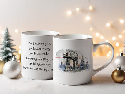 Darth Santa Coffee Mug 15oz with AT-AT Walker Design