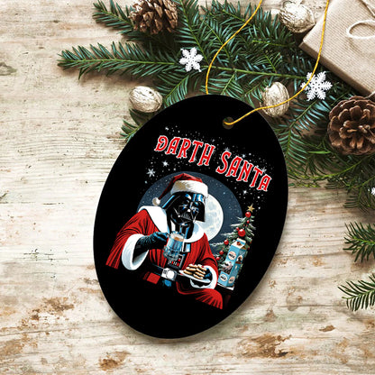 Ceramic Ornament, Star Wars Christmas Decor, Darth Santa Blue Milk Gift for SW Fans, Dank Farrik Ornament, Holiday Decorations, Funny