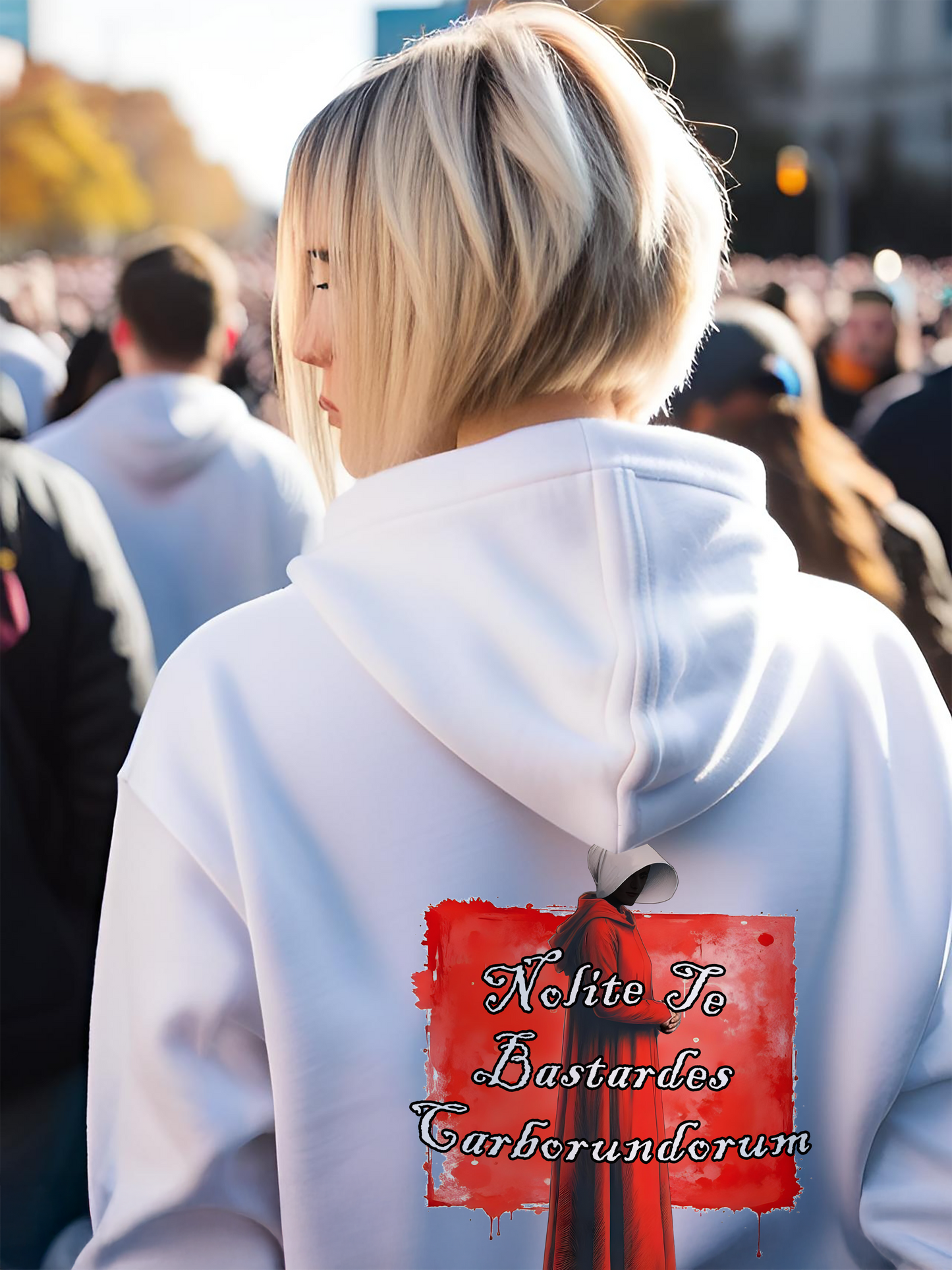'Nobody's Handmaid' Feminist Handmaid's Tale Inspired Graphic Hoodie - Nolite Te Bastardes Conumdorum Tee