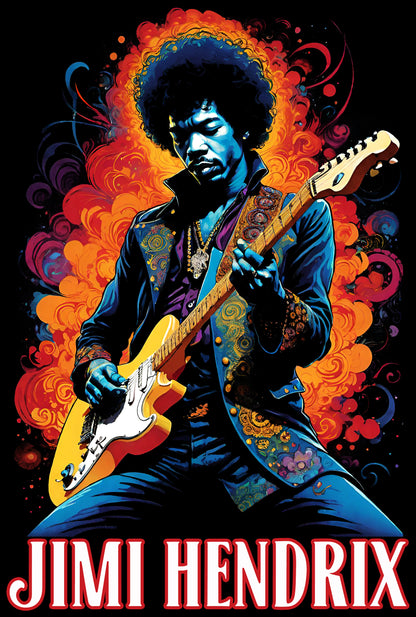 Retro Jimi Hendrix Sweatshirt, Music Festival Crewneck, Unisex Cotton Pullover, Casual Outing Jumper, Artist Gift Hoodie, Stylish Graphic