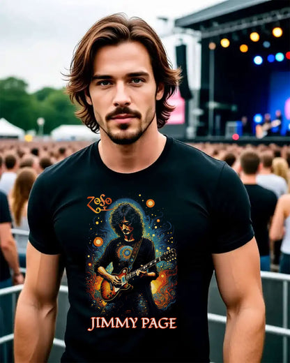 Jimmy Page Tee, Classic Rock Tee, Rock Legends shirt, Zed Zepplin Tee. Ladies Concert Tee, Gift for Guitarist, Ladies Bella Canvas T-shirt