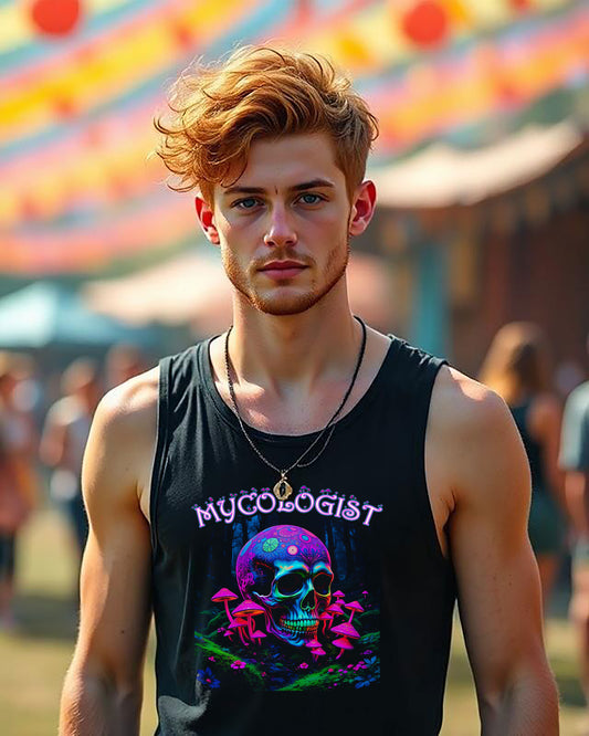 Mycologist Unisex Heavy Cotton Tank Top | Nature Lover Gift, Botanical Style, Eco-Friendly Apparel, Summer Wear, Unique Design