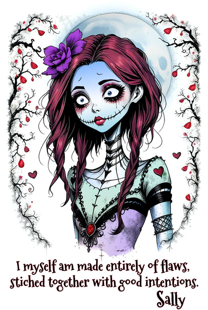 Sally T-Shirt, Unisex Softstyle Tee with Quote, Jack and Sally Fan Apparel, Nightmare Before Xmas Design