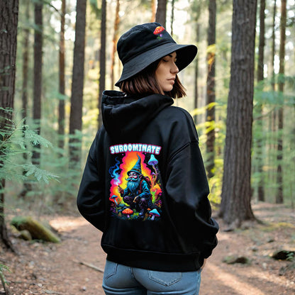 Gnome Magic Mushroom Hoodie Sweatshirt, Psychedelic Trippy Fantasy Sweatshirt, Festival Concert Statement Piece, Unique Colorful Unisex