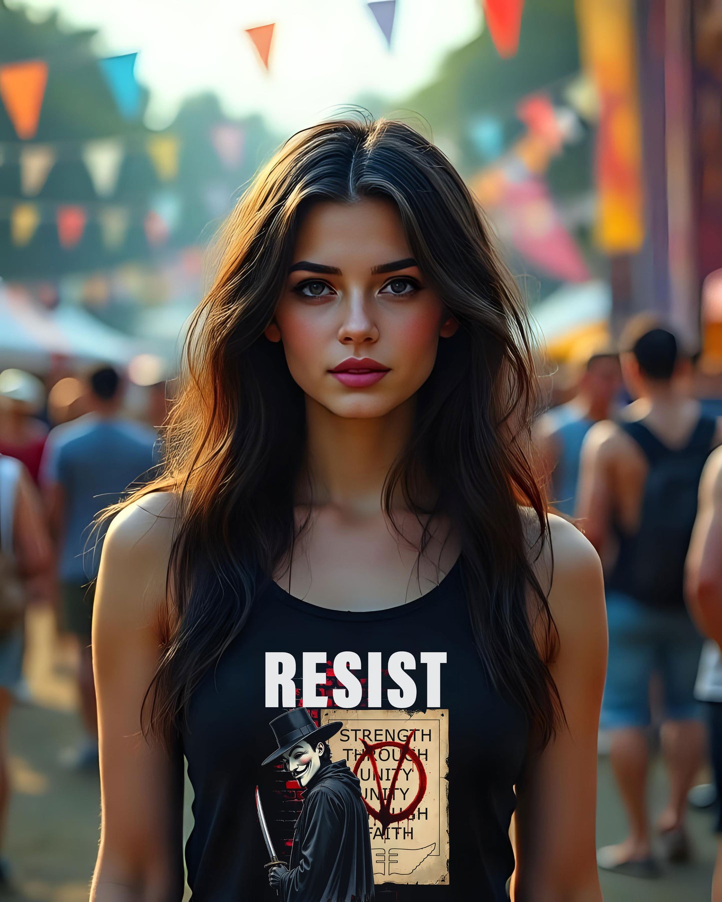 V for Vendetta Resist Tank Top - Cult Classic Movie Tee, Rebellion Unisex Shirt, 100% Cotton Sleeveless Top, Casual Movie Night Apparel,