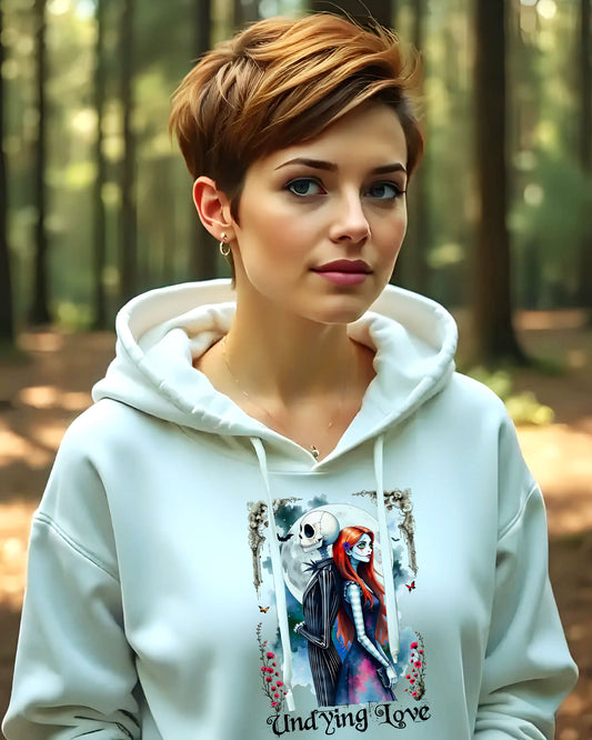 Jack and Sally Undying Love Unisex Pullover Hoodie Sweatshirt, Halloween Hoodie, Christmas Gift, Gothic Love Story, Gothic Romance