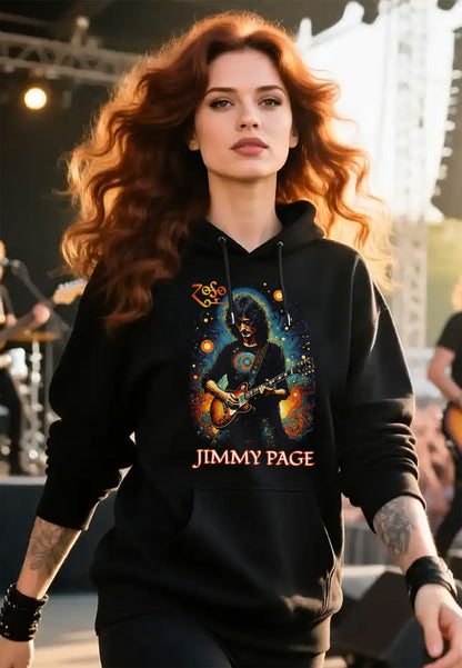 Vintage Jimmy Page Hoodie, Music Lover Gift, Unisex Sweatshirt, Classic Rock Apparel, Concert Outfit, Musician Merchandise