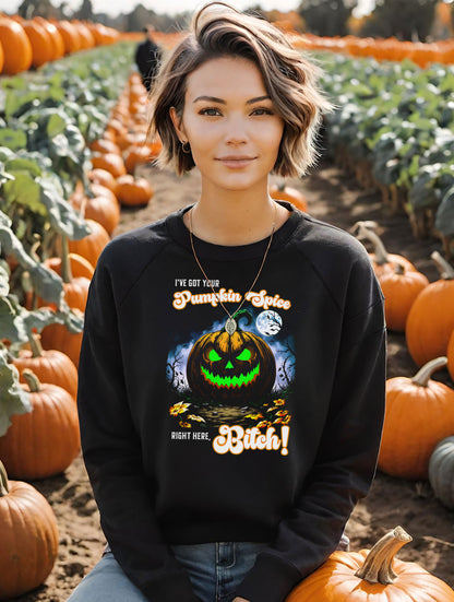 Halloween Jack-o'-Lantern Sweatshirt, Autumn Fun Crewneck Jumper, Pumpkin Spice Fall Top, Festive Halloween Clothing, Funny Halloween