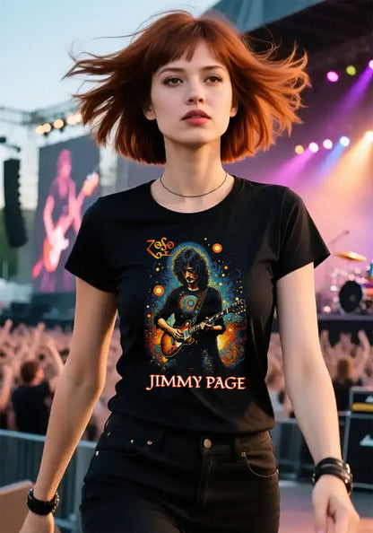 Jimmy Page Tee, Classic Rock Tee, Rock Legends shirt, Zed Zepplin Tee. Ladies Concert Tee, Gift for Guitarist, Ladies Bella Canvas T-shirt