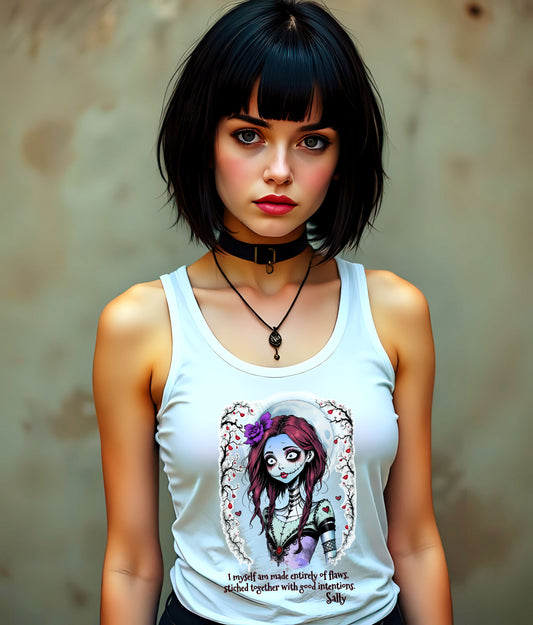Sweatshirt, Nightmare Before Christmas Sally Design, Gothic Whimsical Women's Racerback Tank, Jack and Sally Collectors, Halloween Christmas