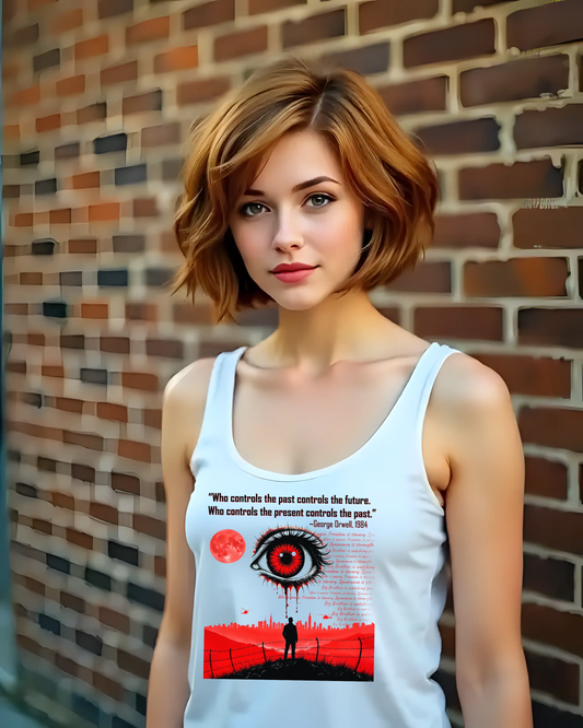 George Orwell 1984 Unisex Tank Top, Classic Literary Quote Shirt, Readers Gift, Novel Quote Cotton Tee, Inspirational Orwellian Clothing