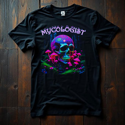 Psychedelic Magic Mushroom Unisex Tee, Festival Mycologist Shirt, Magic Mushrooms, Skull Tee, 100% Cotton Tee