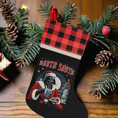 Darth Santa Christmas Stocking, Star Wars Parody Gift, Blue Milk and Cookies, Christmas Cozy, Dank Farrik Holiday Decor